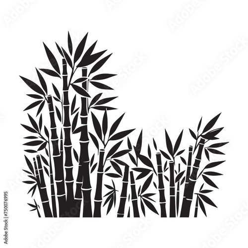 bamboo silhouette on a white background © ibrahim