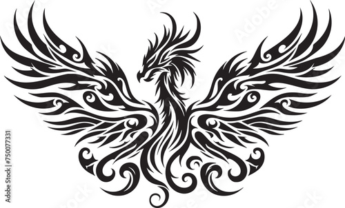 Mystical Dragon Wings Tribal Design