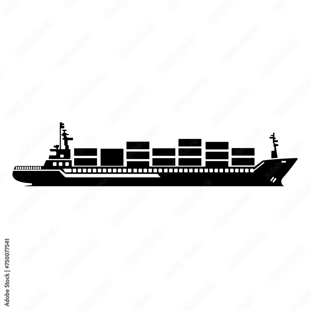 A cargo ship is carrying containers 