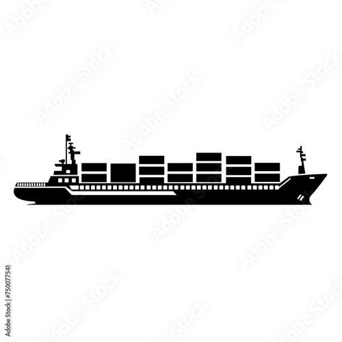 A cargo ship is carrying containers 