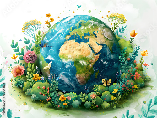 Earth's Beauty: Inspiring illustrations reminding us to cherish and care for our planet.