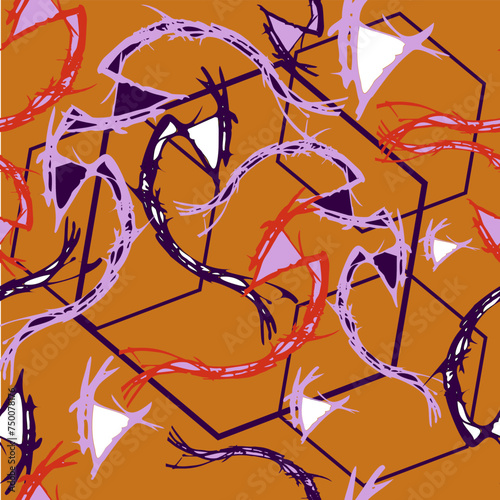 seamless pattern - interweaving and movement in space.