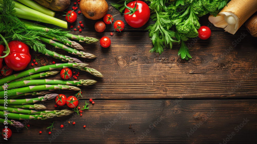 Top view of fresh artichoke and fresh paprica, cherry tomatoes, ginger and organic vegetables on a rustic old wooden table. Vegan food concept Top view of fresh artichoke and fresh paprica, cherry tomatoes, ginger and organic vegetables on a rustic old wooden table. Vegan food concept