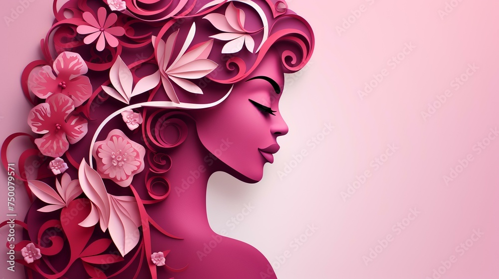 International Women's day flyer with silhouette