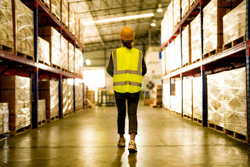 operation worker woman checking and inspecting cargo for stack items for shipping. Staff checking the store factory. industry factory warehouse. Worker Scanning Package In Warehouse. operation worker woman checking and inspecting cargo for stack items for shipping. Staff checking the store factory. industry factory warehouse. Worker Scanning Package In Warehouse.