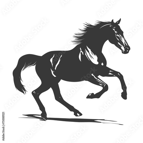 Silhouette a horses galloping black color only