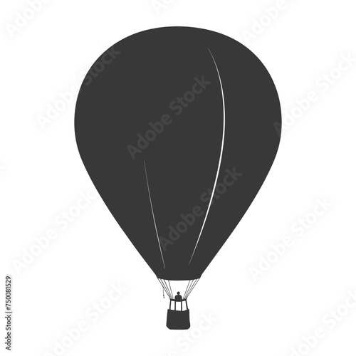 Silhouette air balloon black color only
