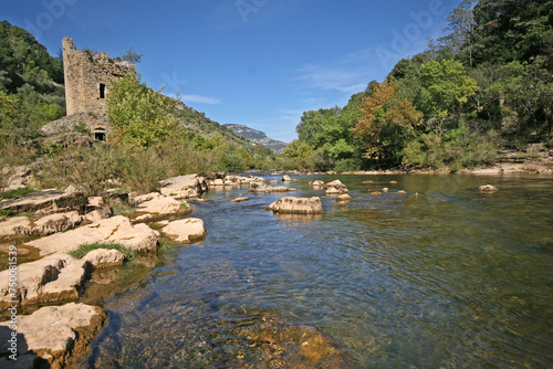 Gorges de l H  rault  fleuve c  tier  en Languedoc  garrigues  fleuve m  diterran  en  Saint Guilhem le D  sert  Occitanie   Sud de la France