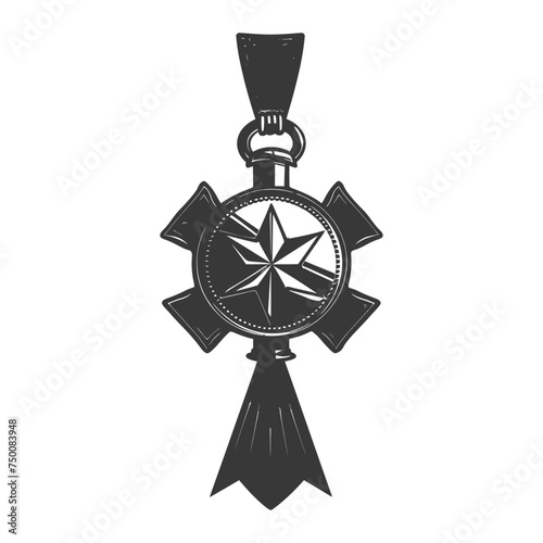 Silhouette war medal of honor black color only