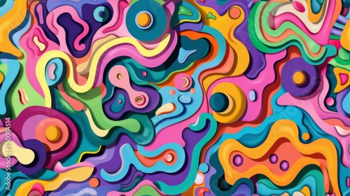 Psychedelic Dreamscape - Vibrant 3D Abstract Art
