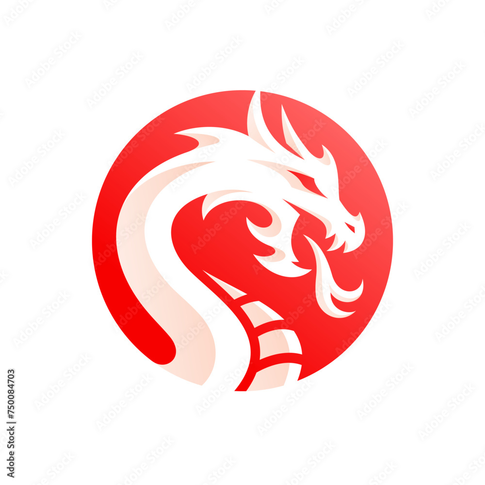 Mythological animal Dragon Colorful mascot logo vector template. Dragon vector illustration