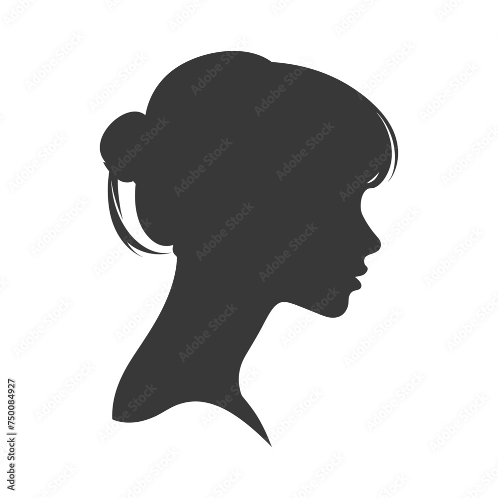 Silhouette women head thick black color only