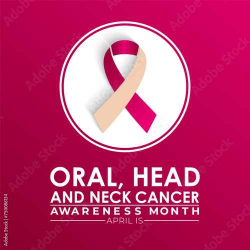 Oral, Head and Neck cancer awareness month observed each year in April. Greeting card, Banner poster, flyer and background design.