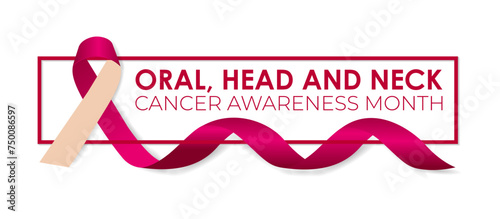 Oral, Head and Neck cancer awareness month observed each year in April. Greeting card, Banner poster, flyer and background design. photo