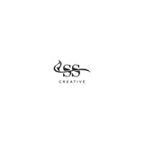Initial SS logo beauty salon spa letter company elegant