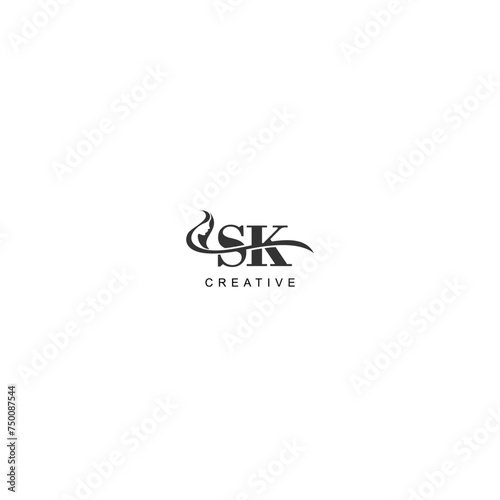 Initial SK logo beauty salon spa letter company elegant © muhammad