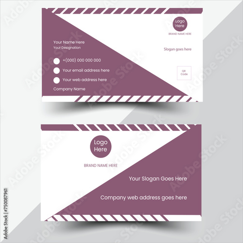 Double-sided Modern creative business card vector design template. Business card for business and personal use. Vector illustration designated and landscape orientation.