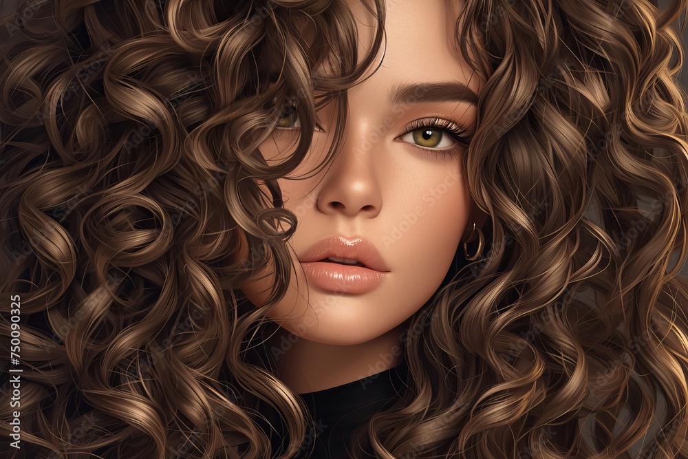 portrait of a woman with long hair portrait of a woman with long hair