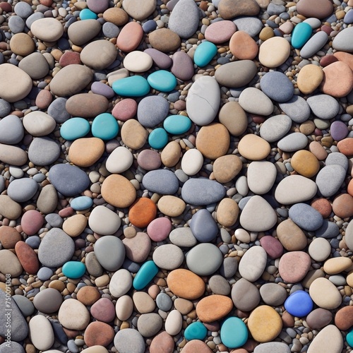Colorful pebble stones background. AI generated illustration