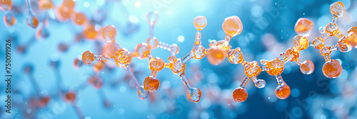 Macro abstract of chemistry and biotechnology, molecular structure design, science and medicine background