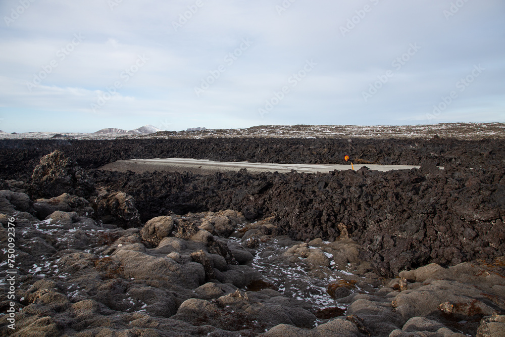 Aftermath of the lava after the second eruption near Grindavik in Iceland Aftermath of the lava after the second eruption near Grindavik in Iceland