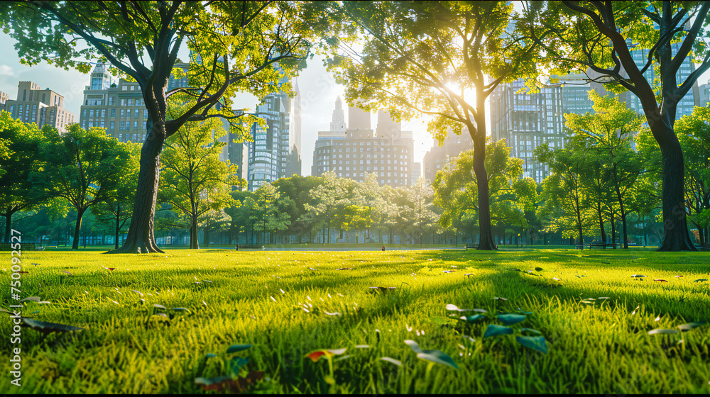 Central Park in Full Bloom, A Lush Retreat Amidst Urban Majesty, Natures Harmony in New York City