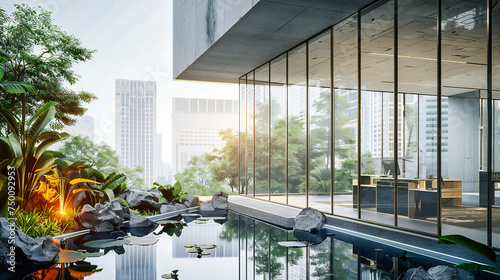 Luxurious Rooftop Pool in Kuala Lumpur, Urban Skyline and Modern Architecture, Concept of Travel and Leisure photo