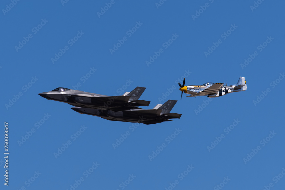 Davis Monthan AFB 322024 Tucson, AZ USA..Formation of 2 USAF F35A