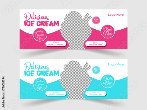 Creative facebook social media post design for ice cream.