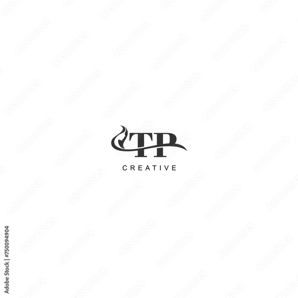 Initial TP logo beauty salon spa letter company elegant