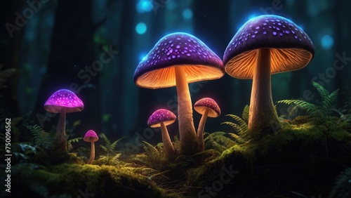 Mushroom Wallpaper ,Fantasy Wallpaper, 4K, Mushroom Light, Fantasy Mushroom, Jungle, Forest Mushroom, Jungle Background