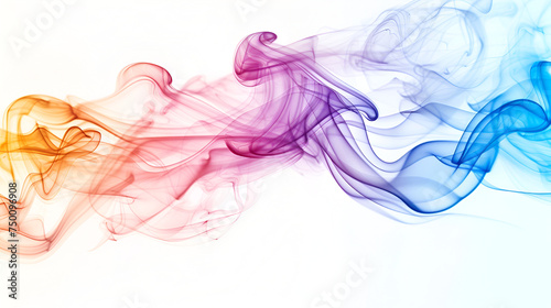 purple and red contrast smoke isolated on a white background, abstract background smoke curves and wave ,Abstract colored wave smoke on white background