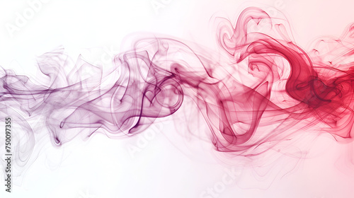 purple  and red contrast smoke isolated on a white background, abstract background smoke curves and wave ,Abstract colored wave smoke on white background