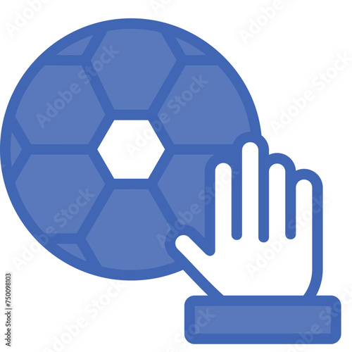 Hand Vector Line Filled Blue Icon
