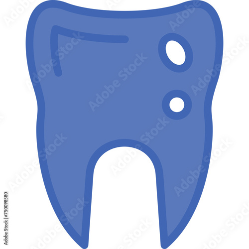 Caries Vector Line Filled Blue Icon