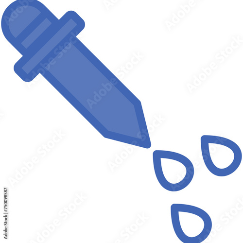 Dropper Vector Line Filled Blue Icon