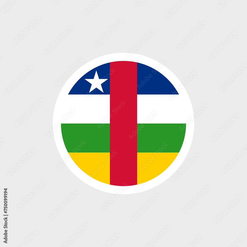 Obraz premium Flag of the Central African Republic. Colored flag of the CAR. State symbol of the Central African Republic.