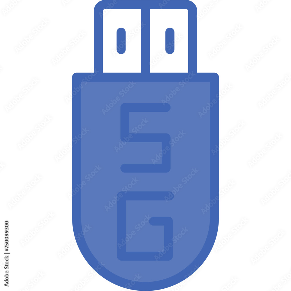 5G-18 Vector Line Filled Blue Icon