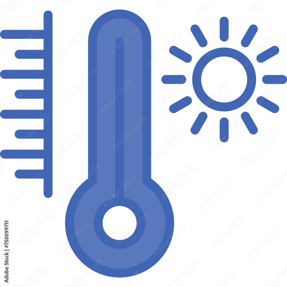 Thermometer Vector Line Filled Blue Icon Thermometer Vector Line Filled Blue Icon