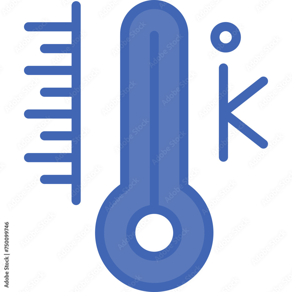 Kelvin Vector Line Filled Blue Icon Kelvin Vector Line Filled Blue Icon