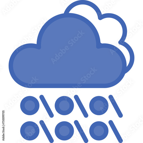 Hail Vector Line Filled Blue Icon