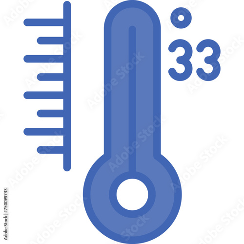 Temperature Vector Line Filled Blue Icon