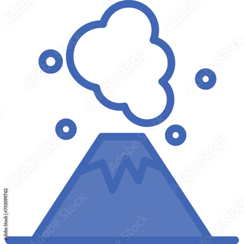 Eruption Vector Line Filled Blue Icon