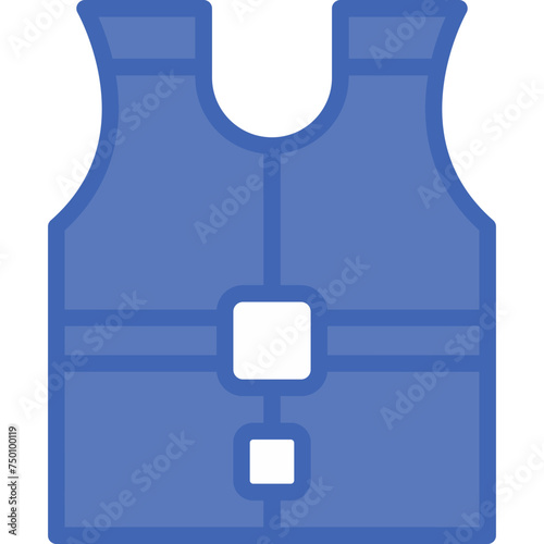 High visibility vest Vector Line Filled Blue Icon