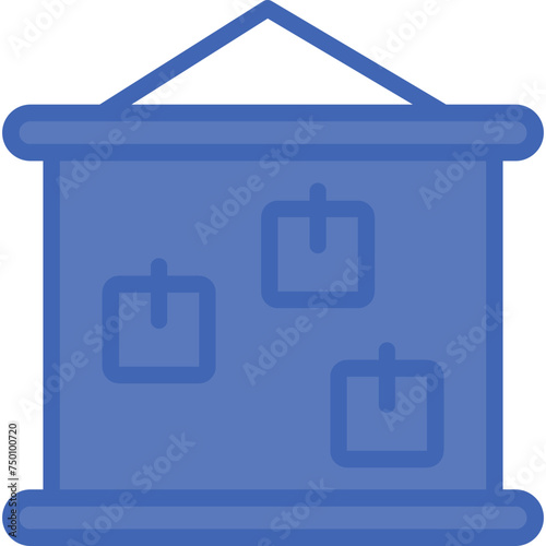 Board Vector Line Filled Blue Icon