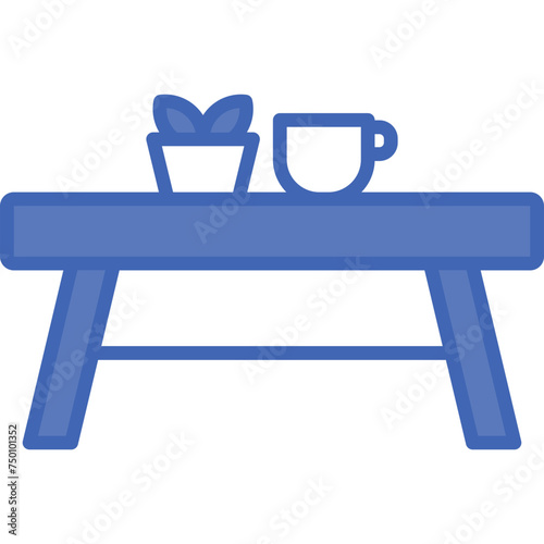 Side Table Vector Line Filled Blue Icon