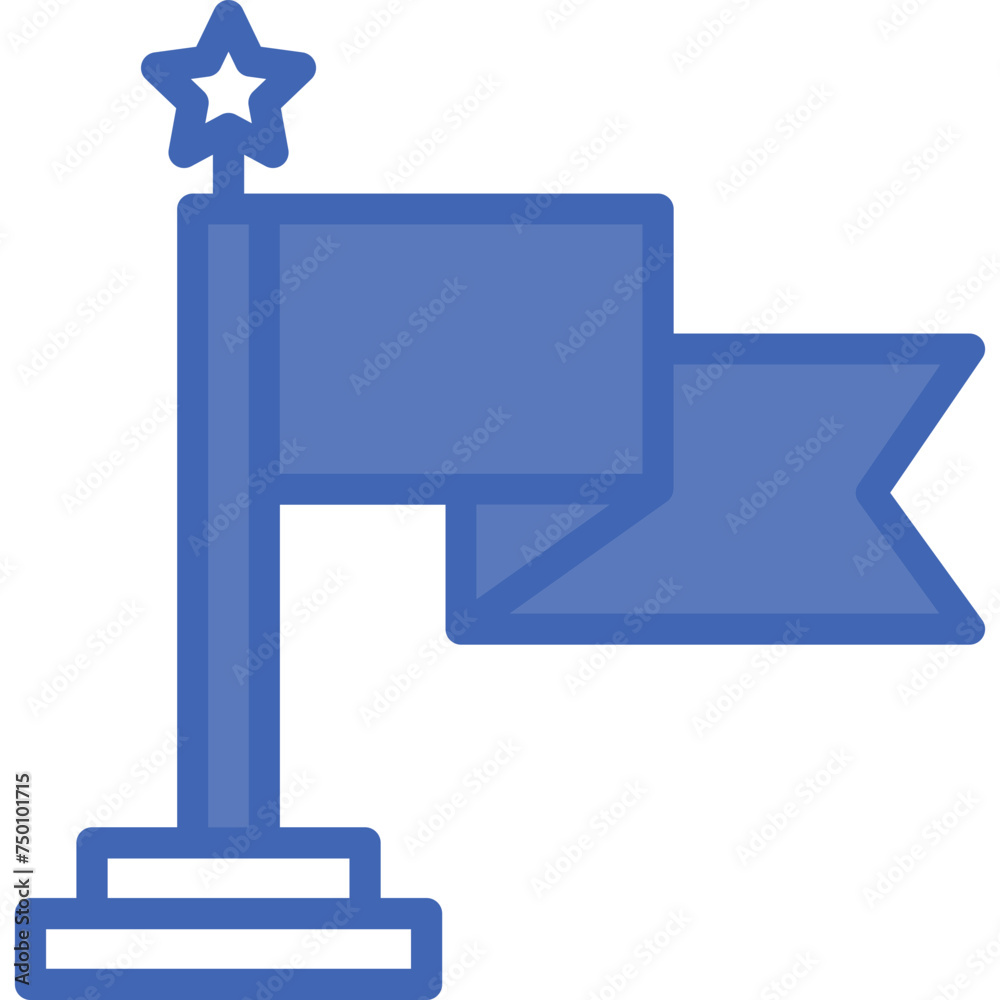 Flag Vector Line Filled Blue Icon Flag Vector Line Filled Blue Icon