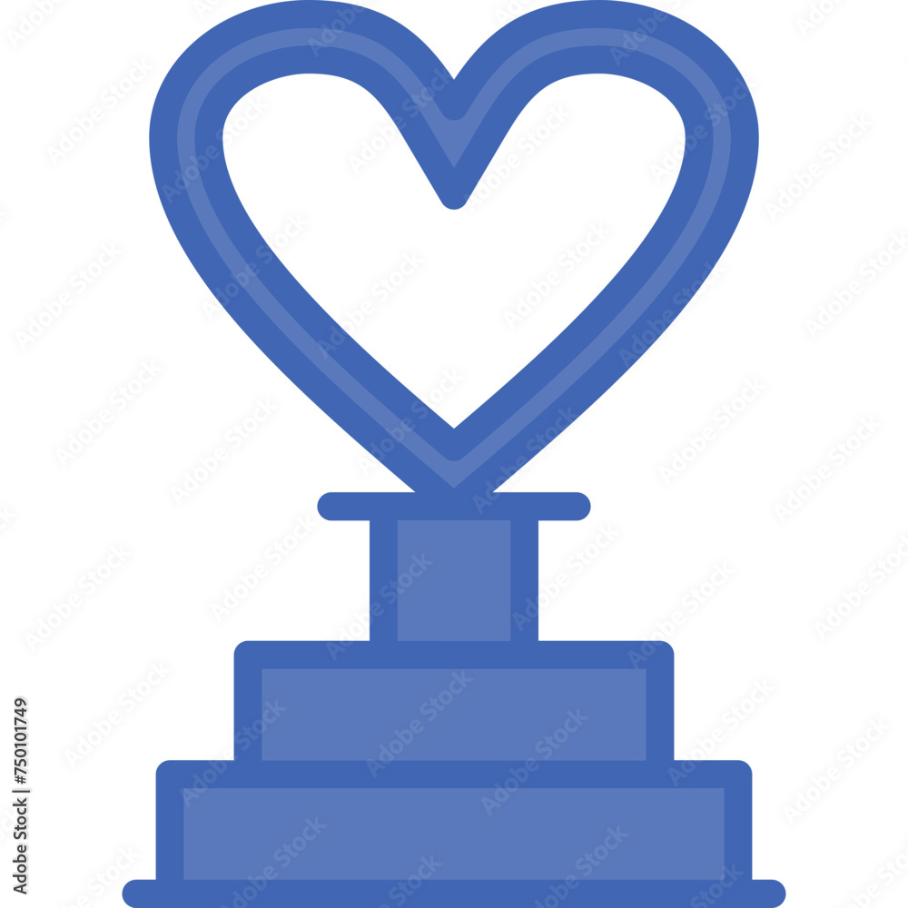 Trophy Vector Line Filled Blue Icon Trophy Vector Line Filled Blue Icon