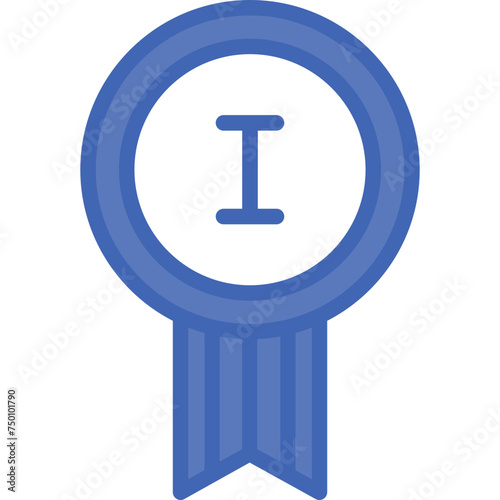 Badge Vector Line Filled Blue Icon