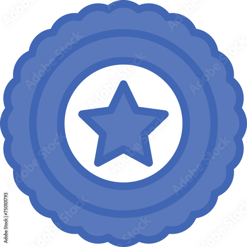 Badge Vector Line Filled Blue Icon